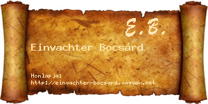Einvachter Bocsárd névjegykártya