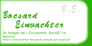 bocsard einvachter business card